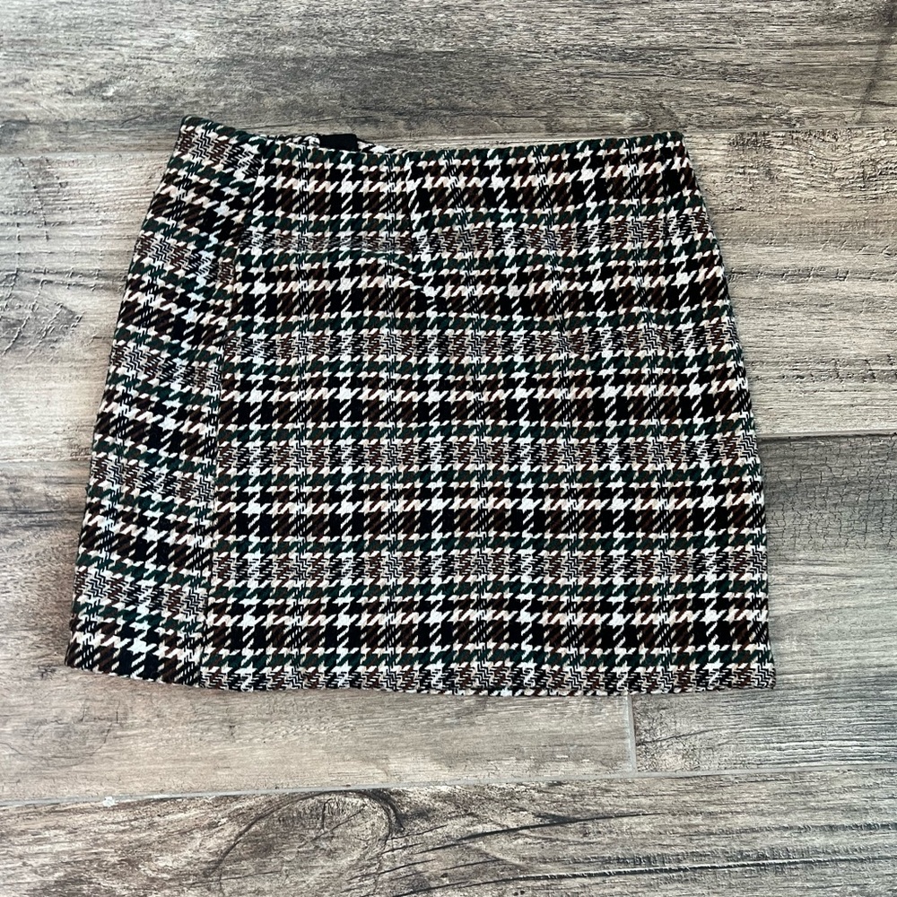 HM SKIRT SIZE:8 PRE-OWNED #A MULTICOLOR WITH ZIPPER MIDI POLYSTER